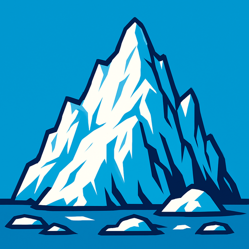 bana buz dağı olan bi arka plan hazırla.
In-Game asset.  2d.  High contrast.  No shadows