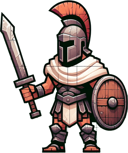player gladiator MG.
Single Game Texture.  In-Game asset.  2d.  Blank background.  High contrast.  No shadows