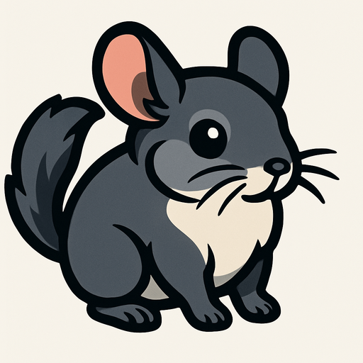 Chinchilla.
In-Game asset.  2d.  High contrast.  No shadows