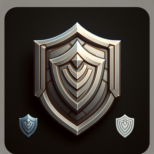 Shield icon.
Single Game Texture.  In-Game asset.  2d.  Blank background.  No shadows