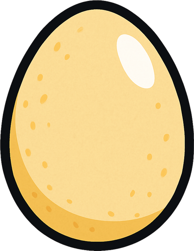 A regular Egg.
In-Game asset.  2d.  High contrast.  No shadows