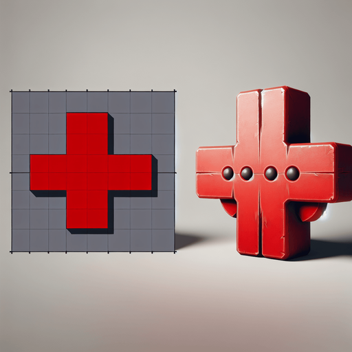 Steel matte finish red plus sign and a cute red character steel.
Single Game Texture. In-Game asset. 2d. Blank background. High contrast. No shadows.