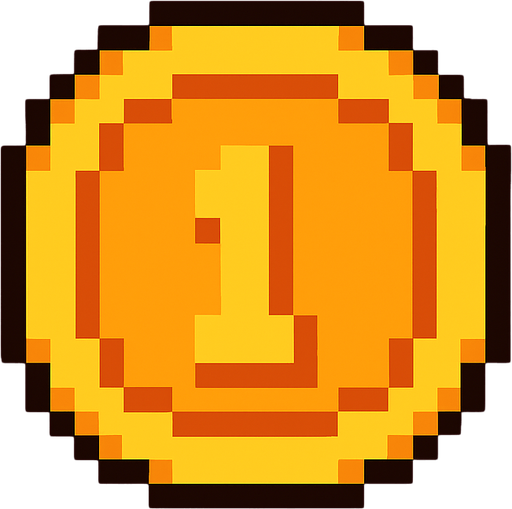 Make me a coin 2d pixel.
In-Game asset.  2d.  High contrast.  No shadows