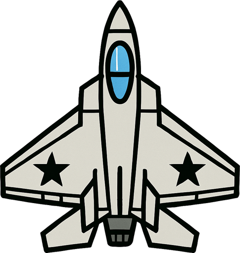 2D Düz bir savaş uçağı.
In-Game asset.  2d.  High contrast.  No shadows