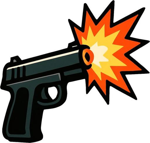 Gunfire.
In-Game asset.  2d.  High contrast.  No shadows