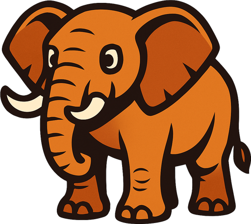 Elephant.
In-Game asset.  2d.  High contrast.  No shadows