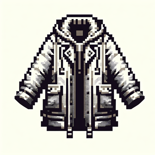 big coat.
Single Game Texture.  In-Game asset.  2d.  Blank background.  High contrast.  No shadows