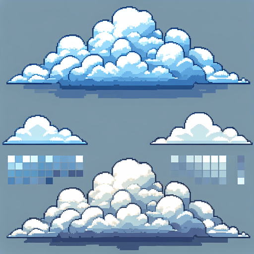 Fully Transparent cloud viewed from the top.
Single Game Sprite Texture.  No background.