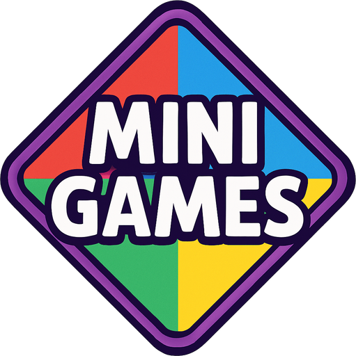 Diamond shaped colourful mini games button.
In-Game asset.  2d.  High contrast.  No shadows