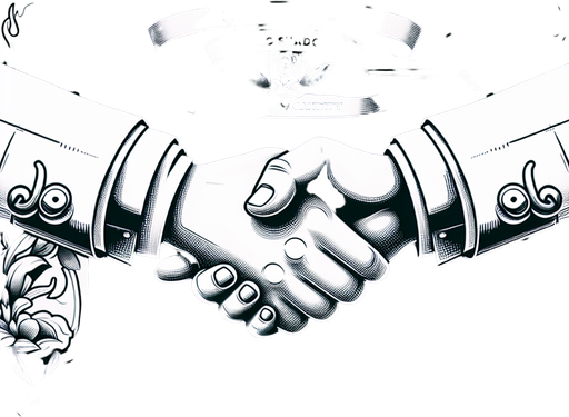 handshake.
Single Game Texture. In-Game asset. 2d. Blank background. High contrast. No shadows.