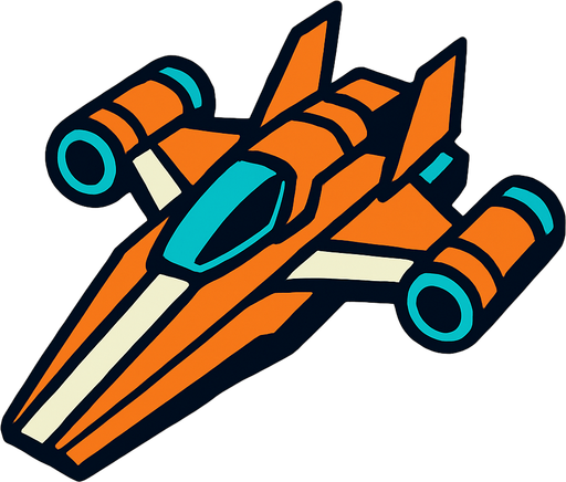 hero ship.
In-Game asset.  2d.  High contrast.  No shadows