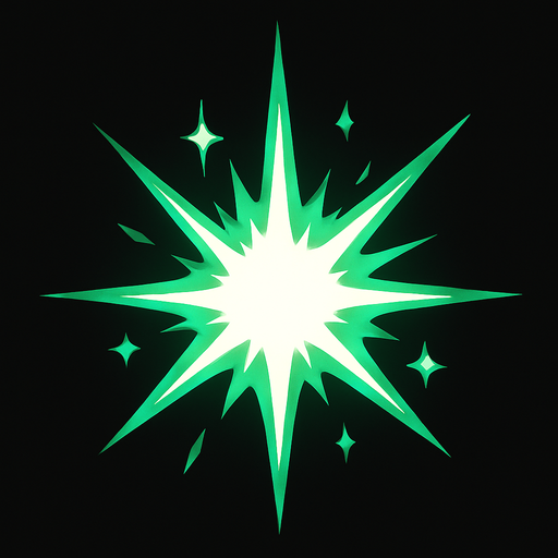 Un destello verde blancuzco.
In-Game asset.  2d.  High contrast.  No shadows