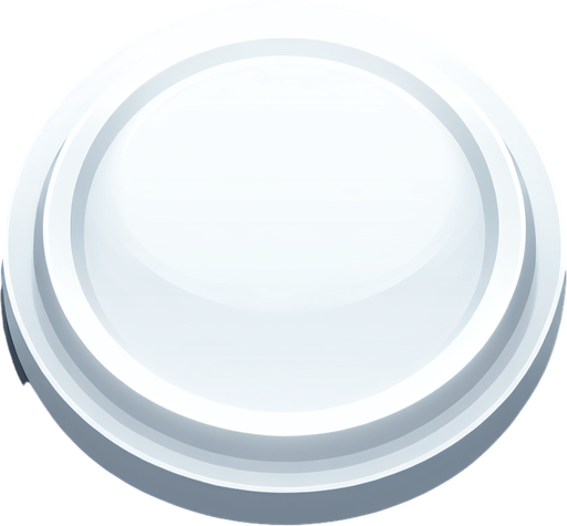 A round white button for an interface element..
Single Game Texture. In-Game asset. 2d. Blank background. High contrast. No shadows.