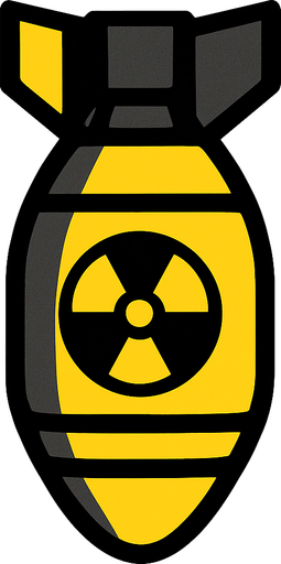 Nükleer bomba.
In-Game asset.  2d.  High contrast.  No shadows