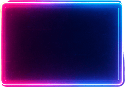 Neon cyberpunk blank rectangular hologram empty overlay