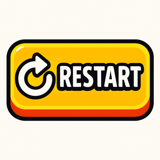 Restart button.
In-Game asset.  2d.  High contrast.  No shadows