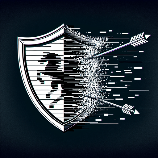 A shield shape that looks warped, dissolving at the edges, or made of static/glitches. Could show an arrow bouncing off at a weird angle or fizzling into nothing..
Single Game Texture.  In-Game asset.  2d.  Blank background.  High contrast.  No shadows