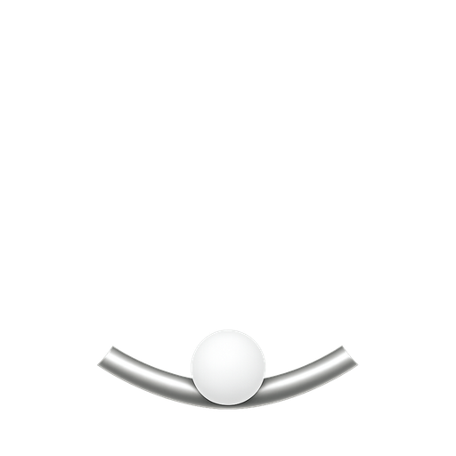 Simple white ball at the center of the arc