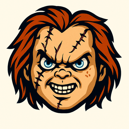 chucky head.
In-Game asset.  2d.  High contrast.  No shadows
