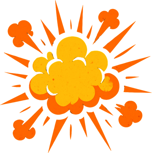 Explosion.
In-Game asset.  2d.  High contrast.  No shadows