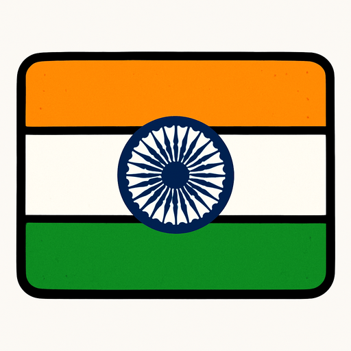 india flag.
In-Game asset.  2d.  High contrast.  No shadows
