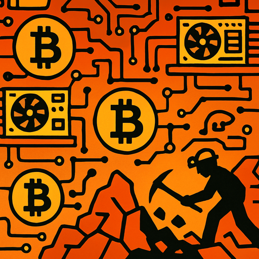 Bitcoin madenciliği yapılan bir ortamın duvar kağıdı.
In-Game asset.  2d.  High contrast.  No shadows