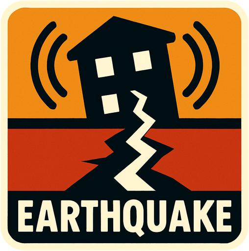 earthquake image.
In-Game asset.  2d.  High contrast.  No shadows