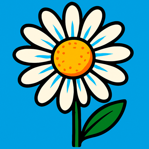 Daisy. Front. Make it vibrant..
In-Game asset.  2d.  High contrast.  No shadows
