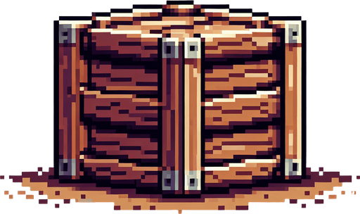 pixel art of a crate, side view . Single Game Texture. In-Game asset. 2d. Blank background. High contrast. No shadows.