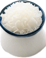 Long and thin white rice