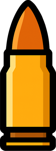 bullet.
In-Game asset.  2d.  High contrast.  No shadows