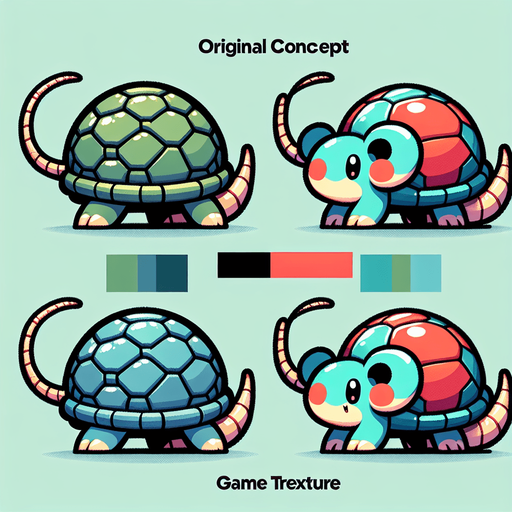 mouse turtle hybrid, cartoon Single Game Texture. In-Game asset. 2d. Blank background. High contrast. No shadows.