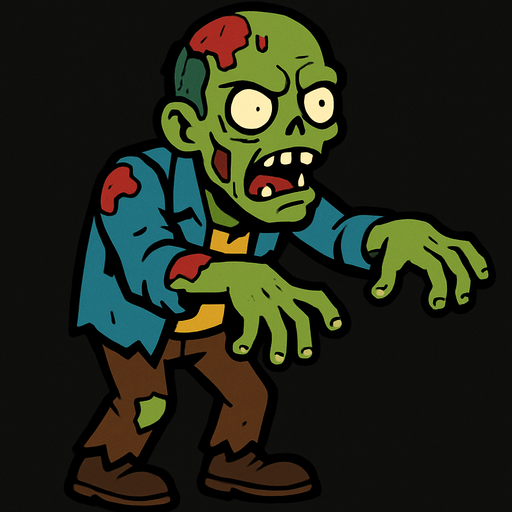 zombie.
In-Game asset.  2d.  High contrast.  No shadows