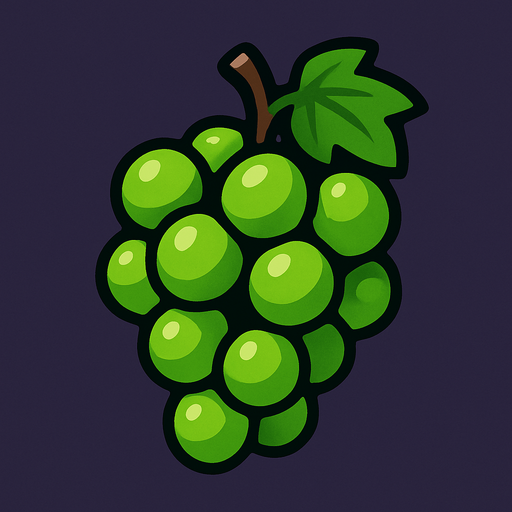 Green grape.
In-Game asset.  2d.  High contrast.  No shadows