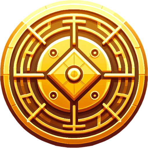 Gold coin.
Single Game Texture.  In-Game asset.  2d.  Blank background.  High contrast.  No shadows
