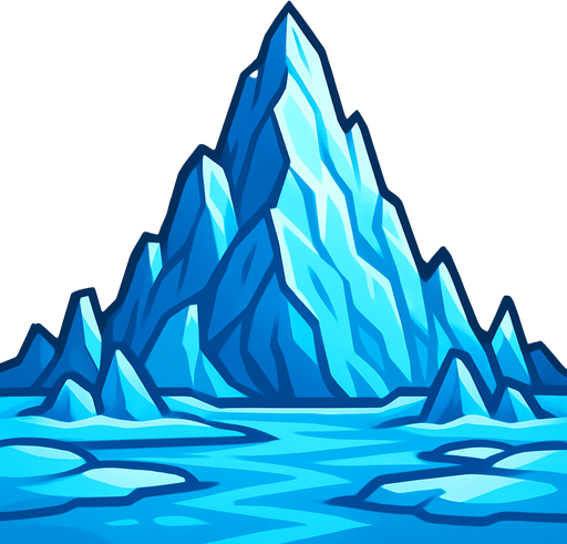 bana buz dağı olan bi arka plan hazırla.
In-Game asset.  2d.  High contrast.  No shadows