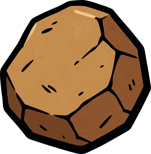 basit fırlatmalık taş.
In-Game asset.  2d.  High contrast.  No shadows