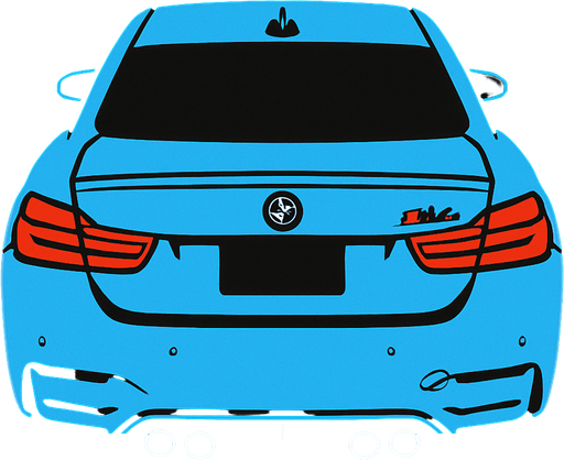 Acik mavi Bmw m4 arkasi ama yukaridan
In-Game asset.  2d.  High contrast.  No shadows