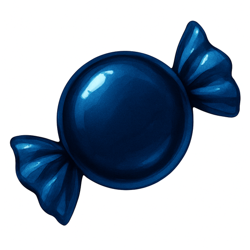 gerçekçi bir şeker. yuvarlak bir şeker ve koyu mavi renk. aynı candy2 deki gibi
In-Game asset.  2d.  High contrast.  No shadows