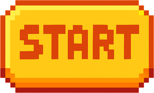 Start button, pixel art.
In-Game asset.  2d.  High contrast.  No shadows