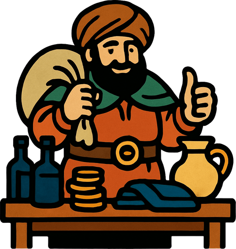 Merchant.
In-Game asset.  2d.  High contrast.  No shadows