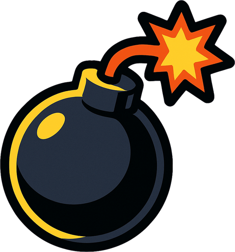 Bomba görseli ekle.
In-Game asset.  2d.  High contrast.  No shadows