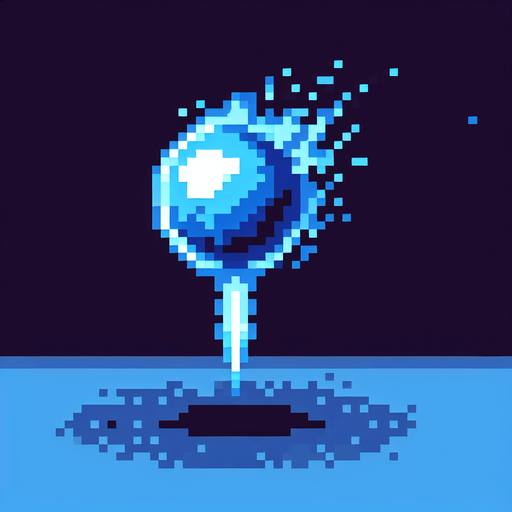 pixel art tall blue fireball.
Single Game Texture. In-Game asset. 2d. Blank background. High contrast. No shadows.