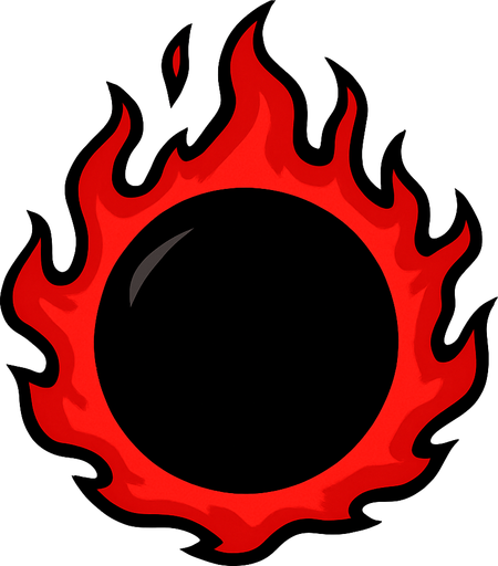 black orb with red aura.
In-Game asset.  2d.  High contrast.  No shadows
