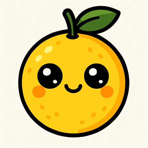 Limon Circular Fruta con ojos lindos.
In-Game asset.  2d.  High contrast.  No shadows. Cartoon.