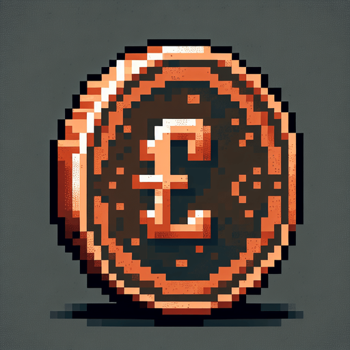 perspective of simple copper coin with a cent sign ‘¢’....
video game sprite