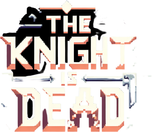 Pixealrt. Dungeon. Reads: The Knight is DEAD.
Single Game Texture. In-Game asset. 2d. Blank background. High contrast. No shadows.