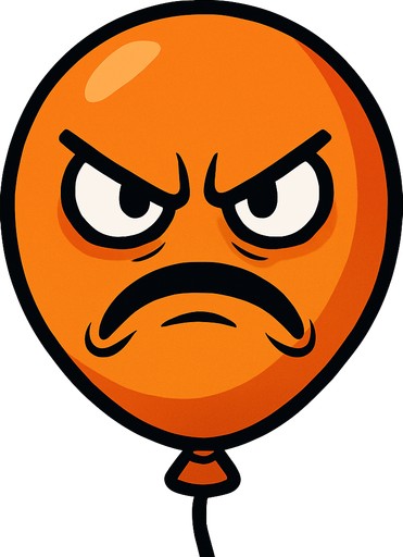 globo con cara enojada.
In-Game asset.  2d.  High contrast.  No shadows