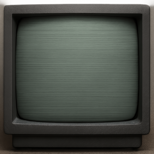 A blank CRT monitor screen with scanlines.
Realistic