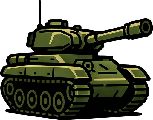 askeri tank png.
In-Game asset.  2d.  High contrast.  No shadows